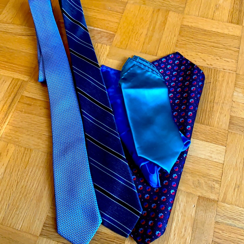 Assorted ties and handkerchiefs
